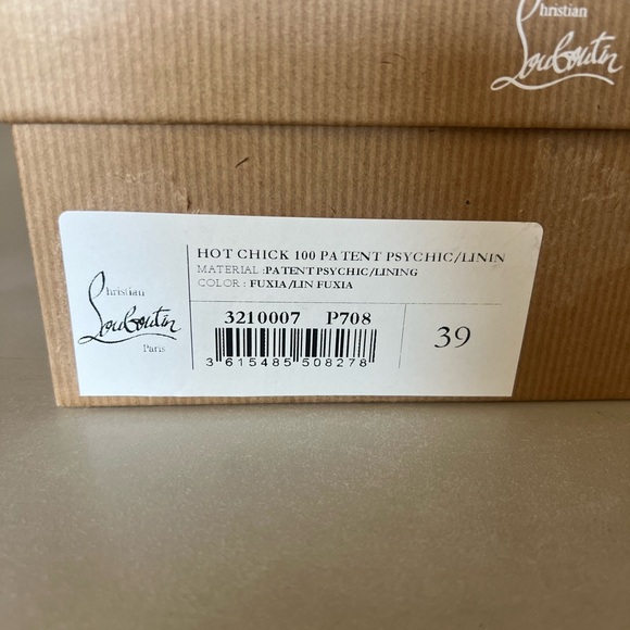 Christian Louboutin Hot Chick 100mm Patent in Fuxia Pink size 39 - Picture 6 of 12